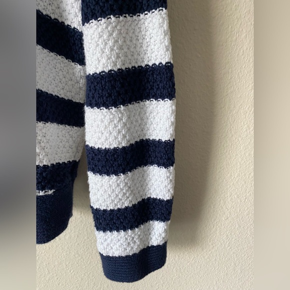 Ralph Lauren Women’s Navy&White Striped VNeck Relaxed LongSleeve Sweater Medium - Picture 9 of 16